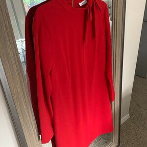 Your Next Christmas or Valentines Day Dress in Red Wool Crepe, Size14